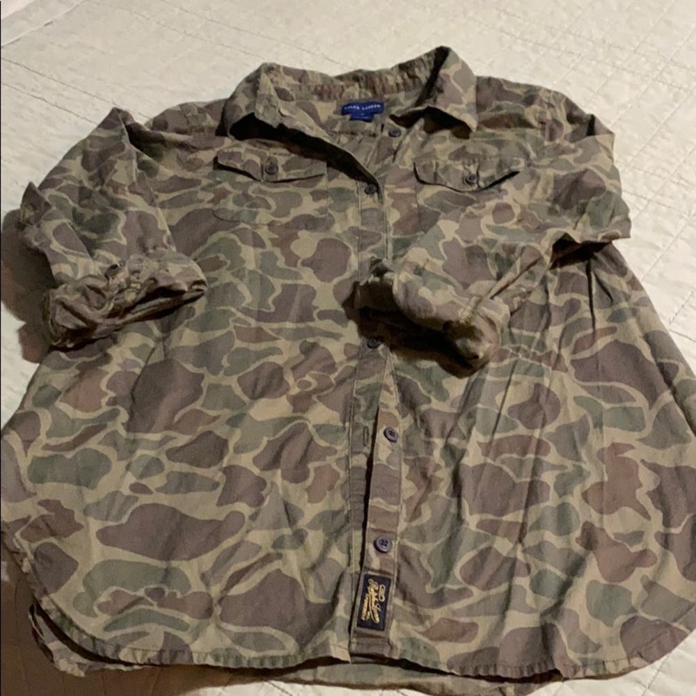 Ralph Lauren Camo Button-Down Shirt in Green and Brown